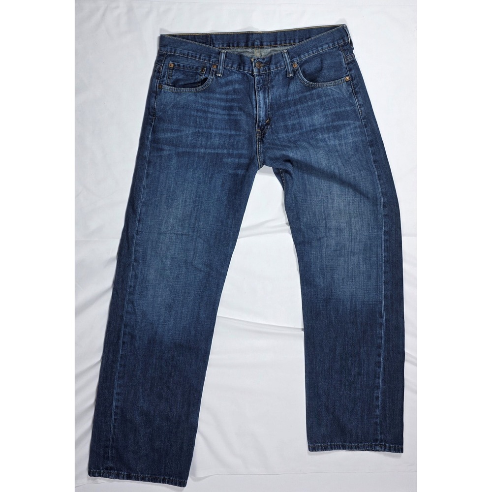 Levis 569 Loose Straight Leg Jeans Men's 34x32 Dark Wash Blue Denim